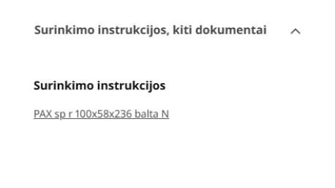 Surinkimo instrukcijos, kiti dokumentai skilties ekrano kopija