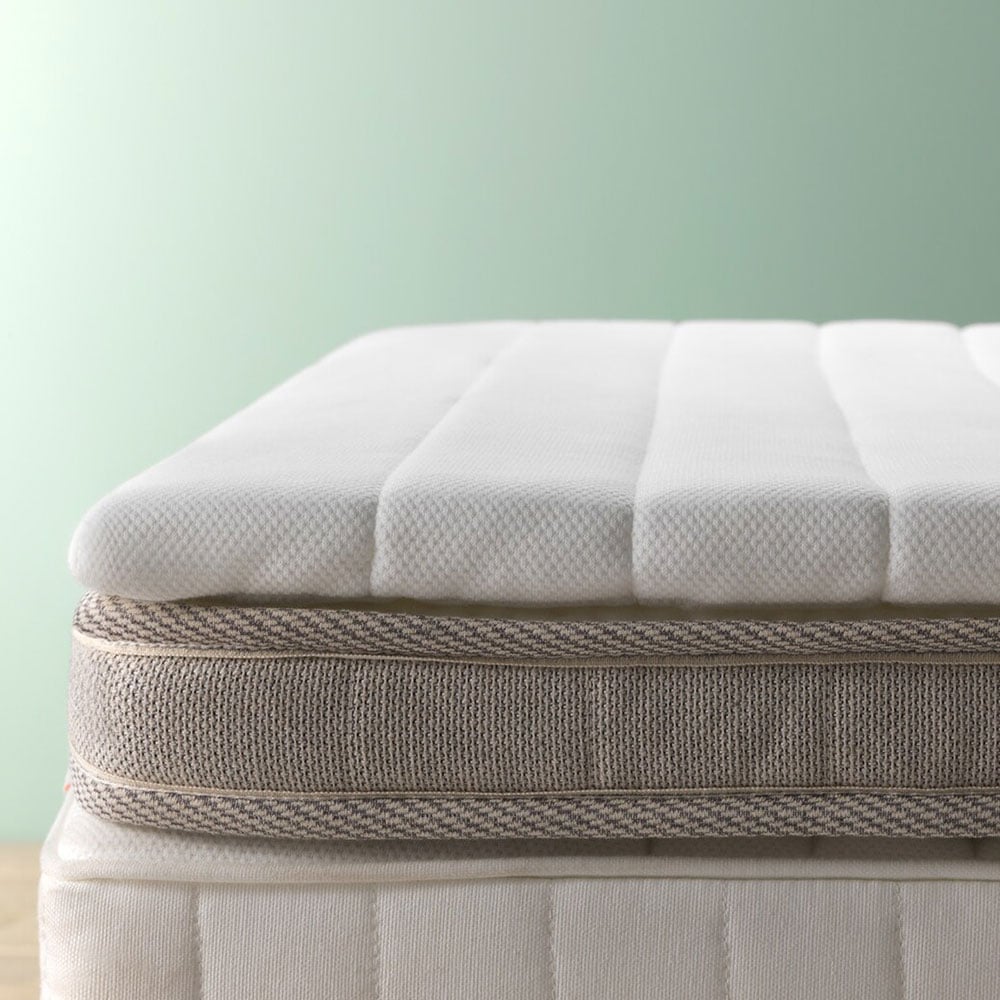 Surmatelas posé sur un matelas.