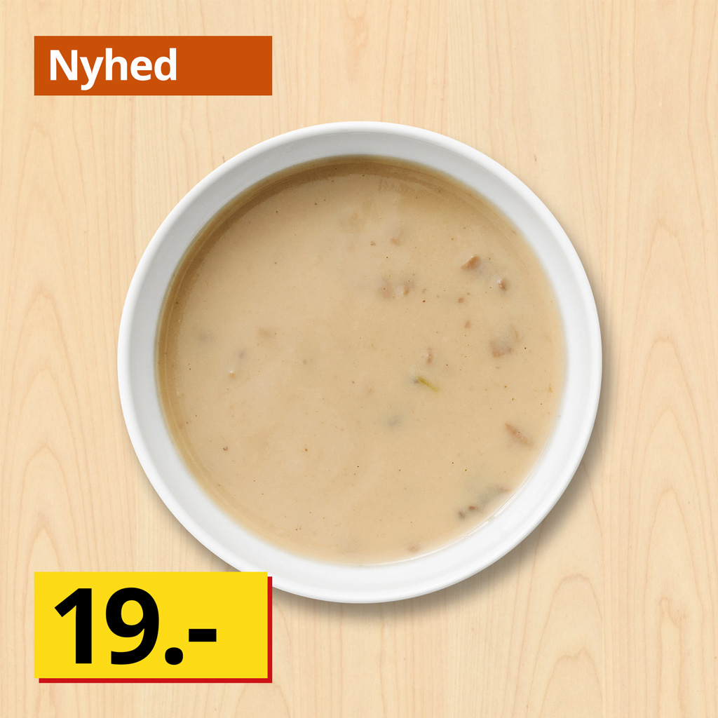 Svampesuppe 


19.-

Stor portion 35.-

+ kuvertbrød 7.-