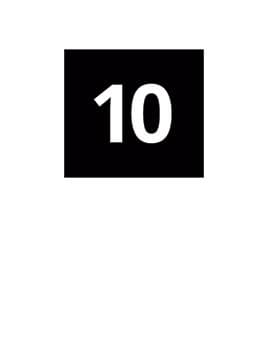 Svart ruta med vit text "10" – symbol för 10 års garanti.