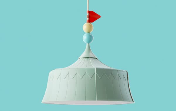Světle zelené závěsné světlo, design cirkusového stanu