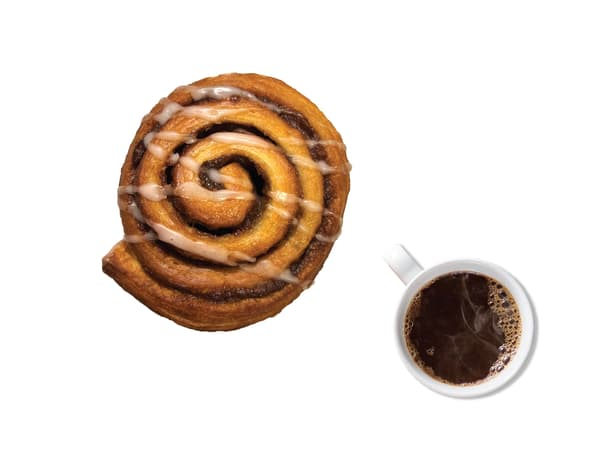 Swedish cinnamon bun with coffee