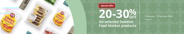 Swedish Food market 20-30% off 11 January - 15 February 2026 