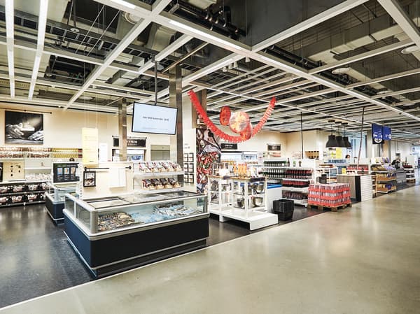 Swedish Food Market items like cold smoked salmon and cream cheese on top of resh barquette 
