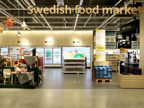 Swedish Food Market items like cold smoked salmon and cream cheese on top of resh barquette 