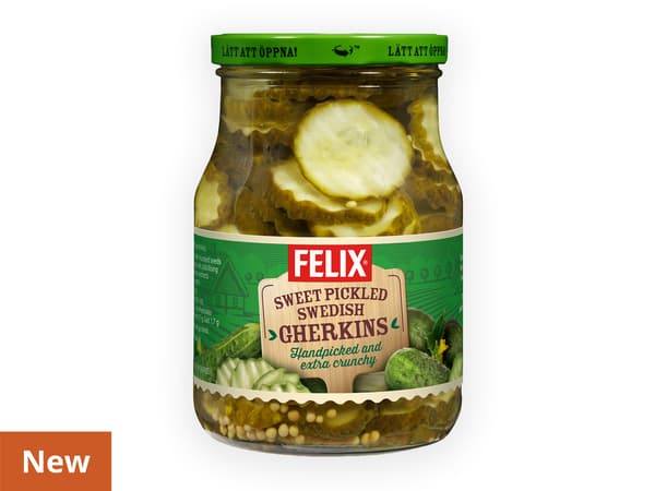 Sweet Pickled Sliced Gherkins