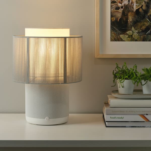 SYMFONISK Tischleuchte WiFi-Speaker, Glschirm, weiß