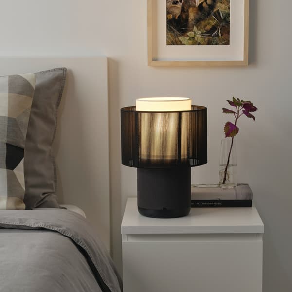 SYMFONISK Tischleuchte WiFi-Speaker, Stschirm, schwarz