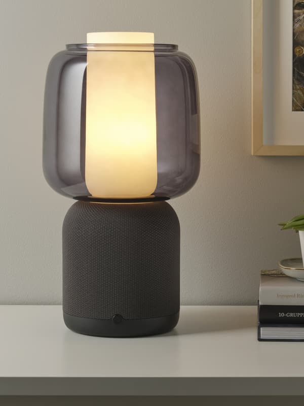 SYMFONISK WiFi speaker lamp on table