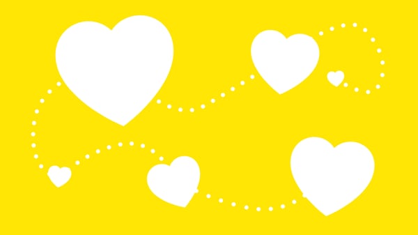 Szívek, amiket szaggatott vonalak kötnek össze