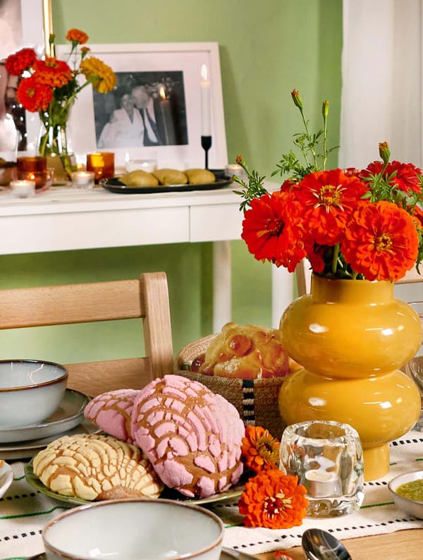 table with shells