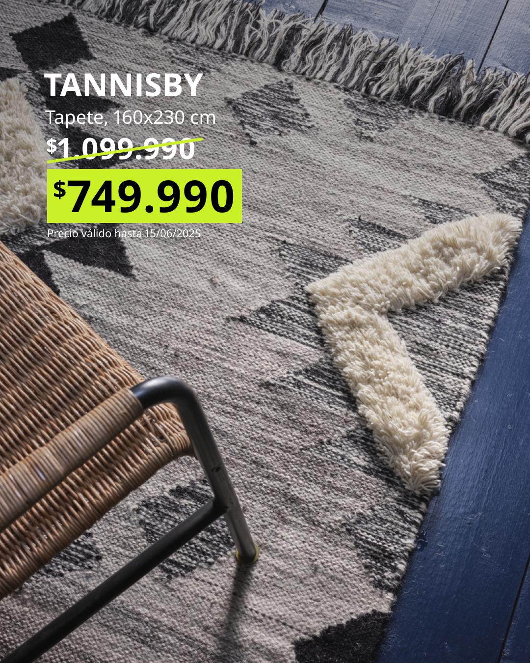 TANNISBY alfombra plana gris negro 160x230 hecha a mano con patrón geométrico moderno