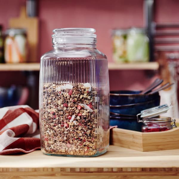 TARRO DE VIDRIO CON TAPA LLENO