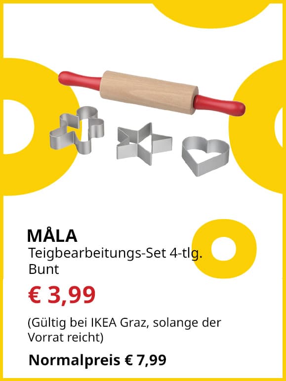 Teigbearbeitungs-Set für Kinder Måla, 4-teilig, bunt, statt € 7,99 um € 3,99.