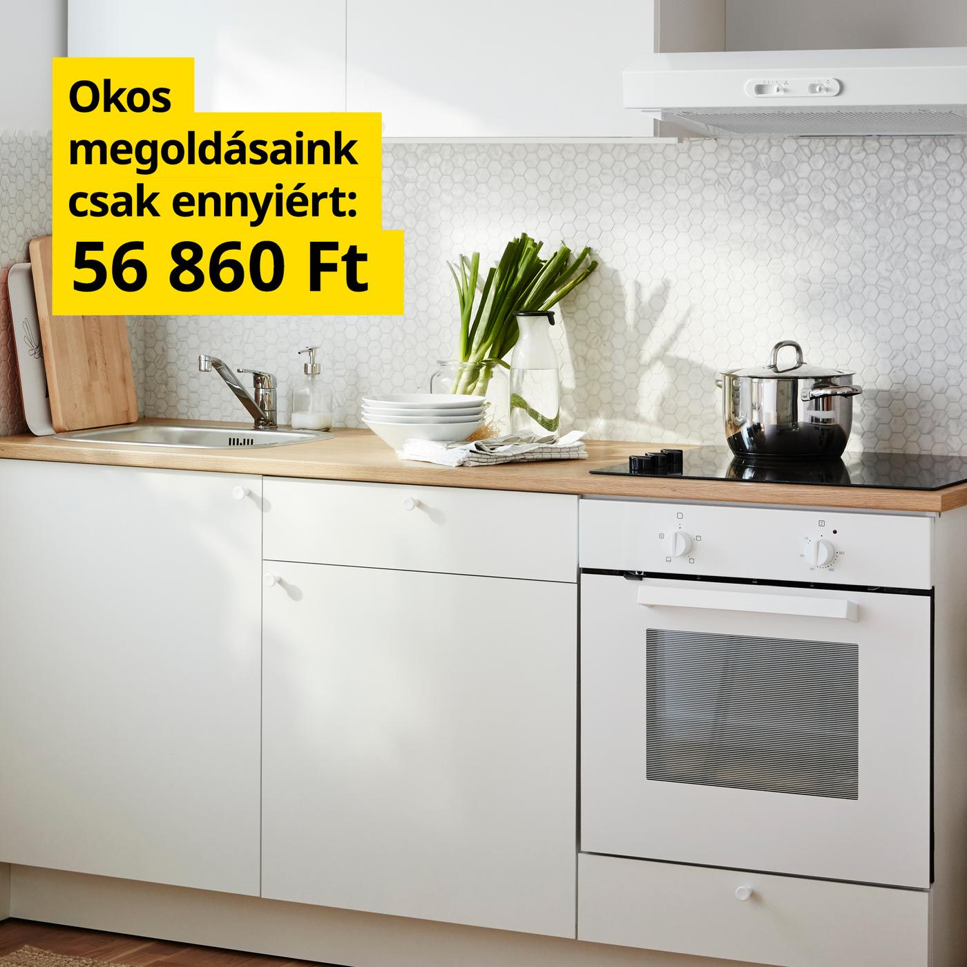 Teljes konyha négy négyzetméteren.