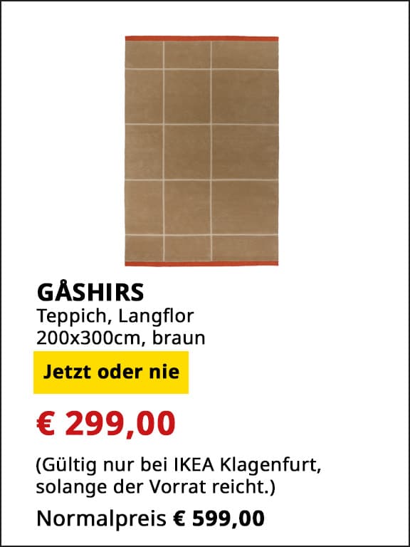 Teppich Gåshirs, Langflor, 200x300cm, braun, statt € 599 um € 299.