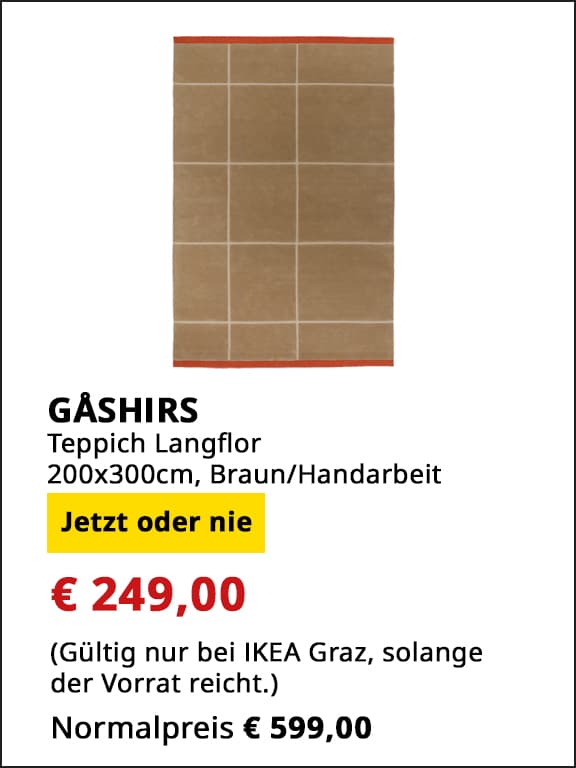 Teppich Gåshirs, Langflor, Handarbeit, 200x300cm, statt € 599 um € 249.