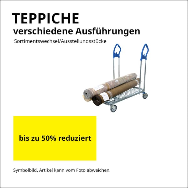 Teppiche in verschiedene Ausführungen bis zu 50% reduziert.