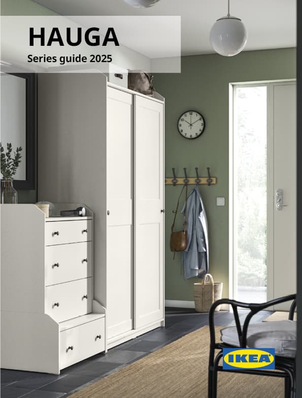 The cover of the IKEA HAUGA buying guide.