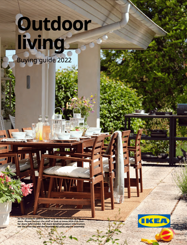 The cover of the IKEA Outdoor living buying guide.