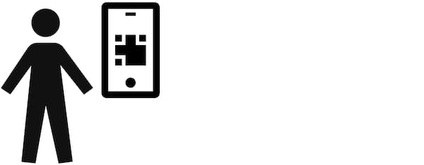 The employee scans the QR code. After that, you can start loading and you may leave the shopping cart in the parking lot.