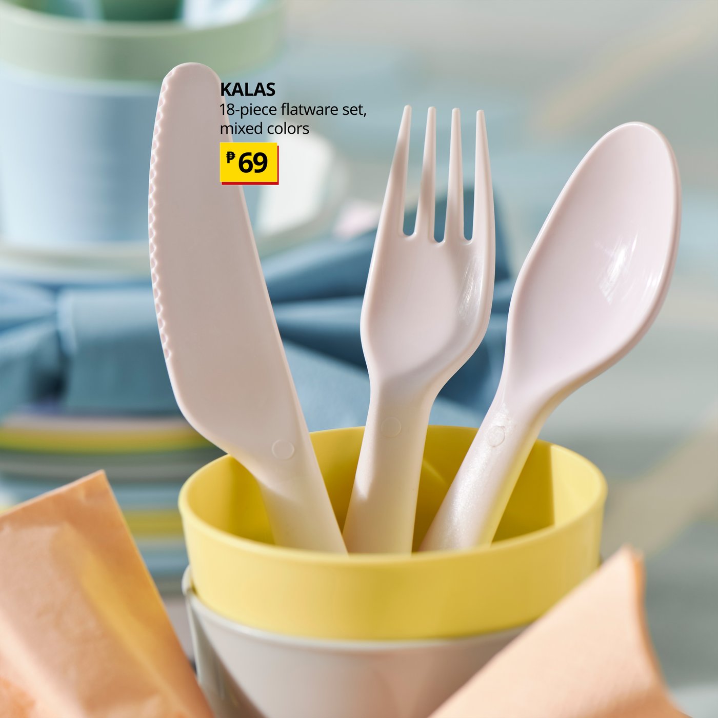 The knife has a serrated edge. Easier for a child to cut and divide food.