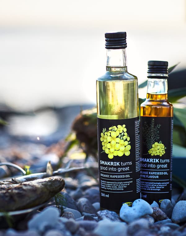 The SMAKRIK series of rapeseed oils is a new addition to our organic IKEA food range.