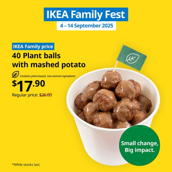 This 9.9, IKEA Family Fest happening on 4 - 15 September. A blue tag with white text that reads 