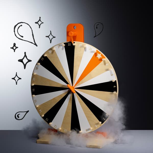 This IKEA LUSTIGT wheel of fortune has many possibilities, allowing you to make up your own games and prizes. What’s your win?