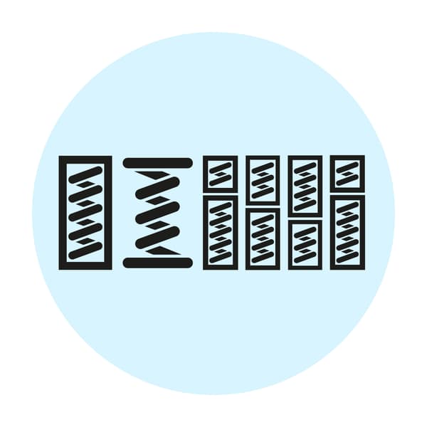 Three icons indicating spring type