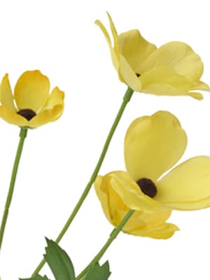 Tiges de fleurs artificielles jaunes