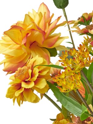 Tiges de fleurs artificielles orange