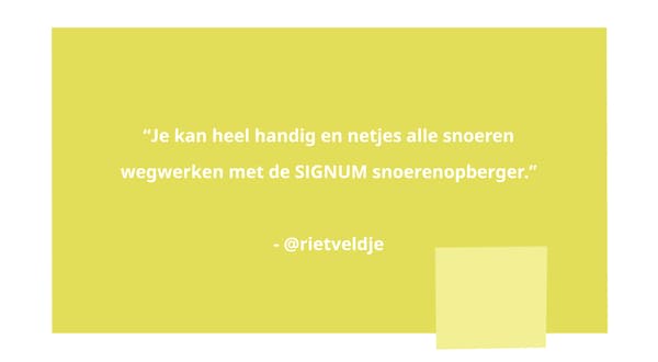 Tip met witte tekst afgedrukt.