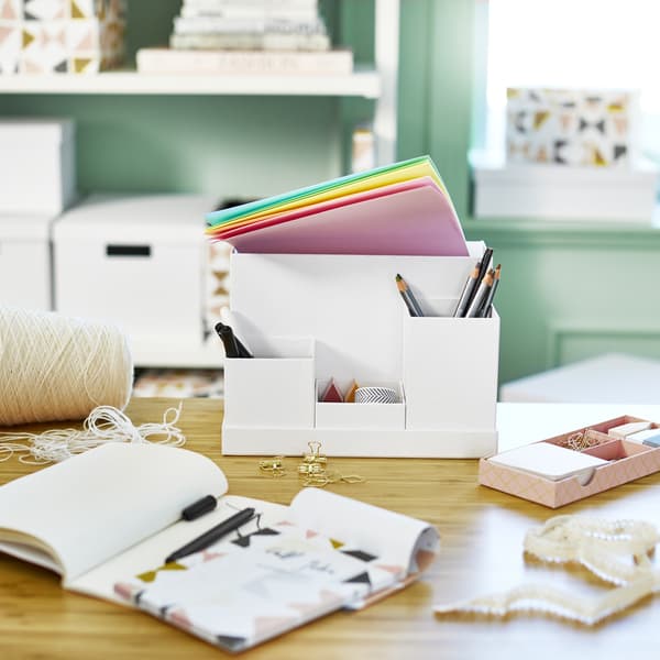 TJENA Range-tout bureau, blanc