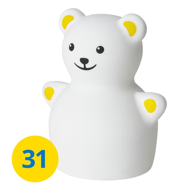 TÖVÄDER LED night light, bear.