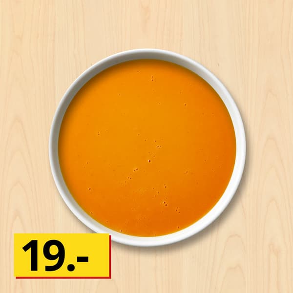 Tomatsuppe

19.-

+ kuvertbrød 6.-