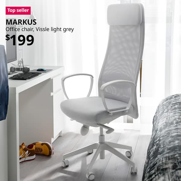 Top seller tag. MARKUS
Office chair, Vissle light grey, Medium
$199