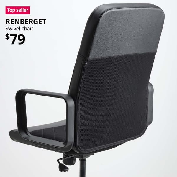 Top seller tag. RENBERGET swivel chair, Bomstad black. Price: $79