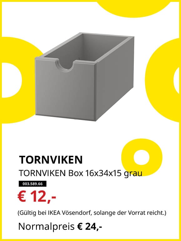 TORNVIKEN Box 16x34x15 grau statt € 24,- zum Knut Preis von € 12,-