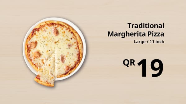 Traditional margherita pizza