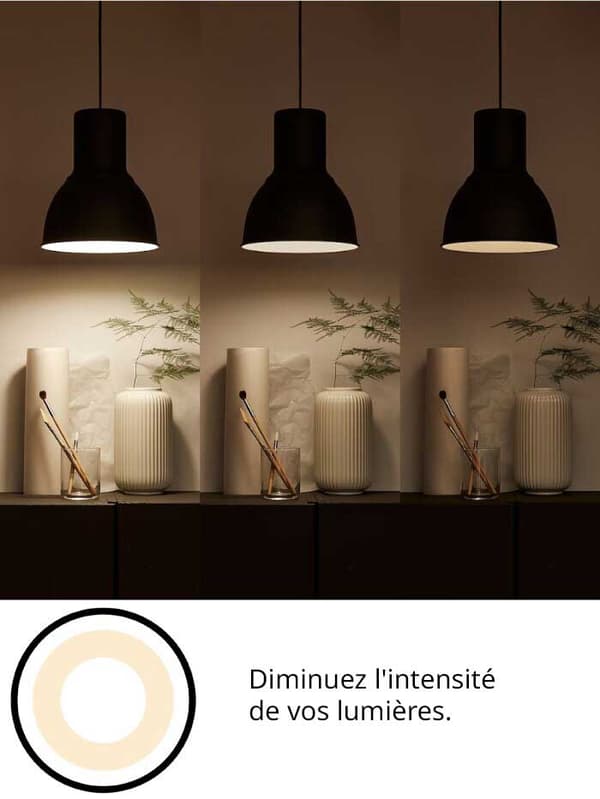 trio de lampes suspendues pour mettre en valeur différentes nuances de lumière