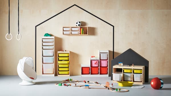 TROFAST toy storage series in different colours