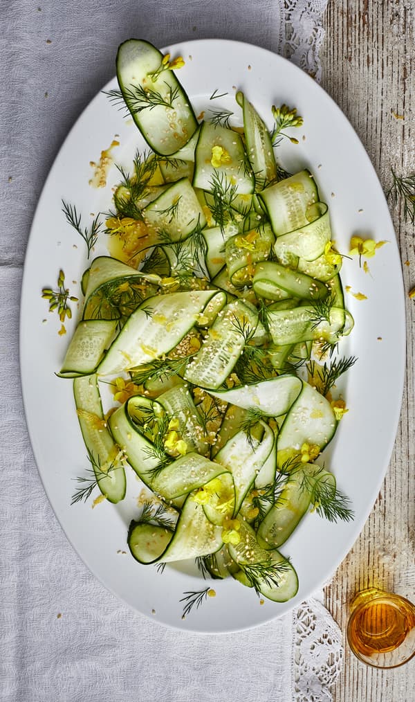 Try out the yummy IKEA recipe of Cucumber salad with lemon zest, dill and sesame seeds.