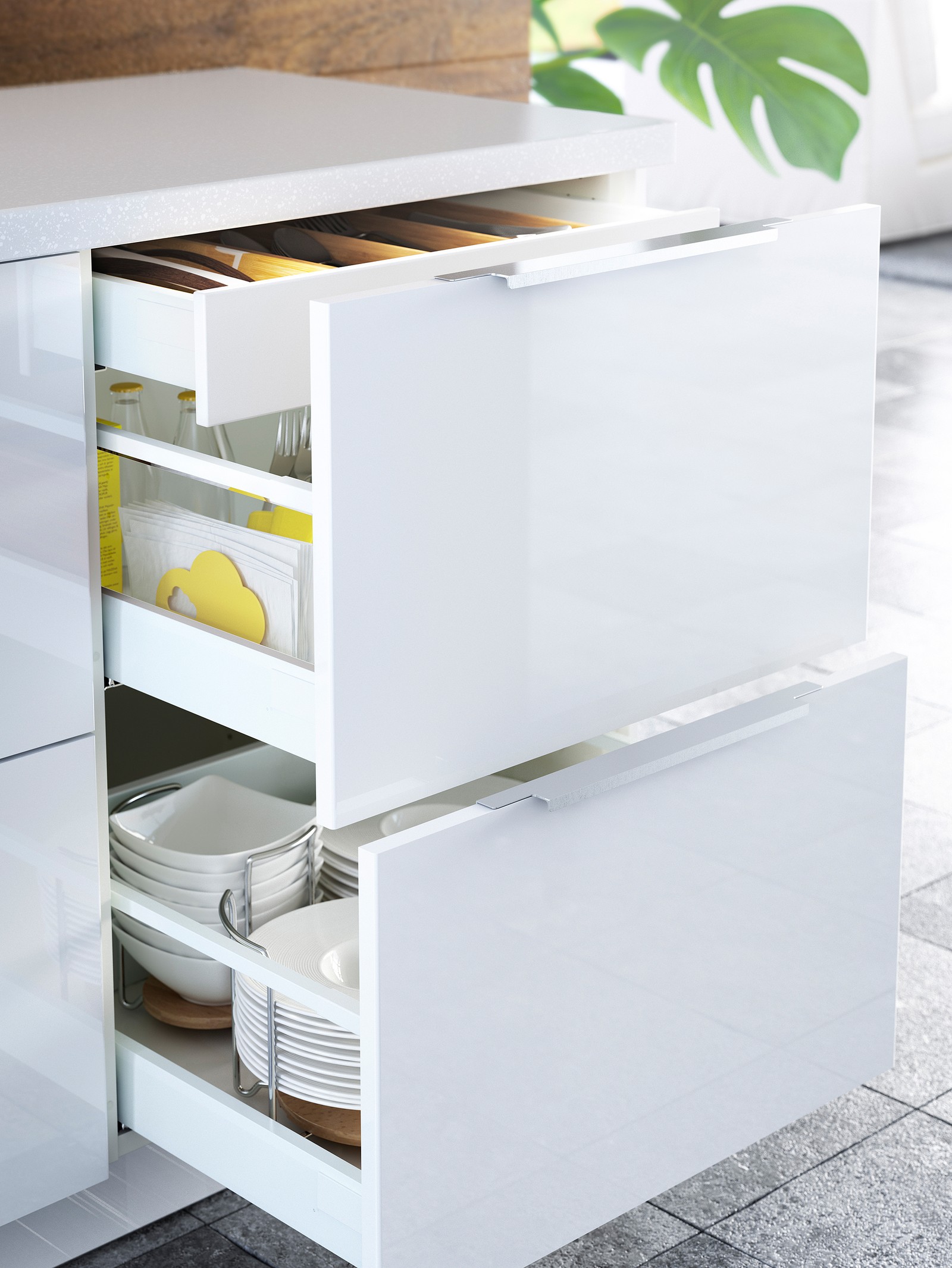 Glossy and smooth RINGHULT high-gloss white kitchen - IKEA CA