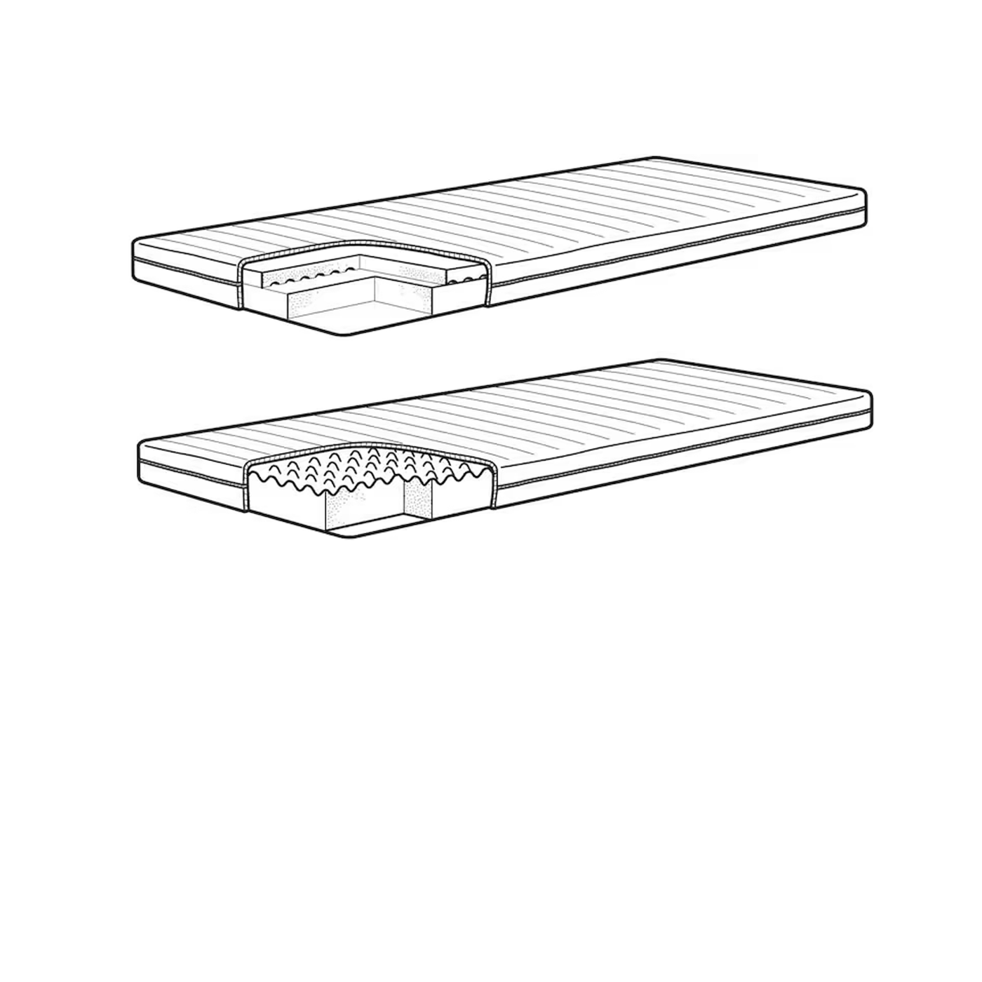 Two foam- en latexmattrasses