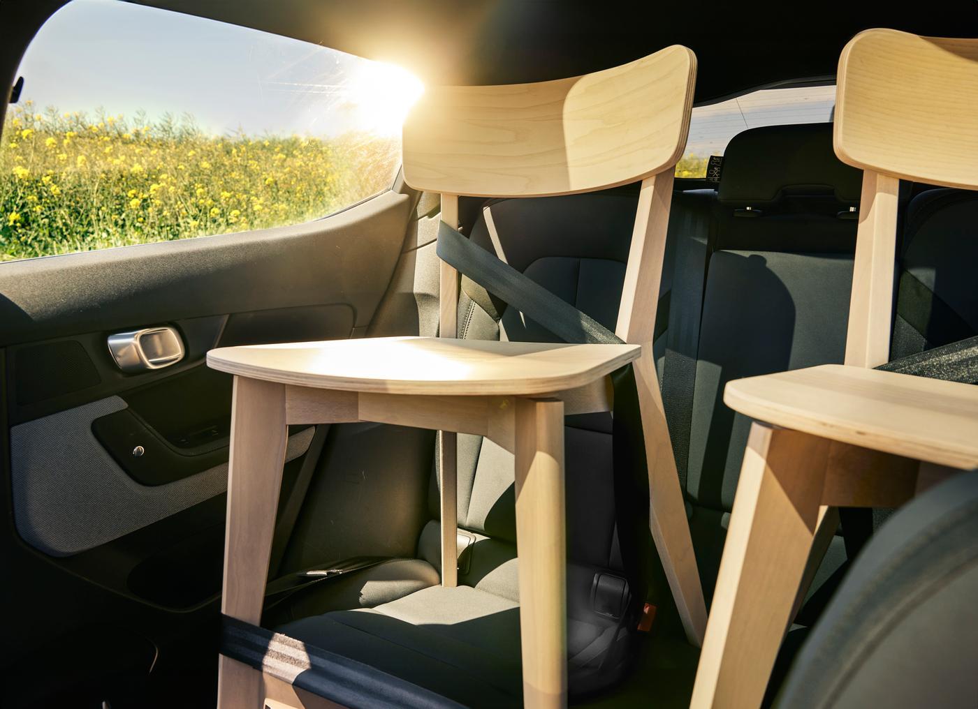 Two IKEA Chairs in a car