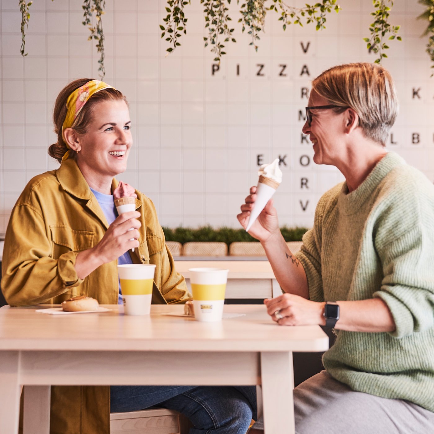 Two people in the IKEA Bistro