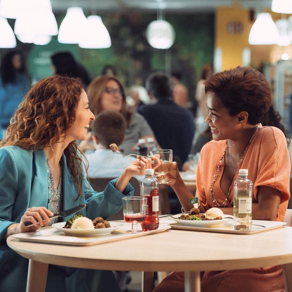 Two people in the restaurant