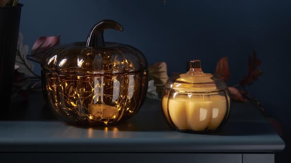 Two pumpkin decorations