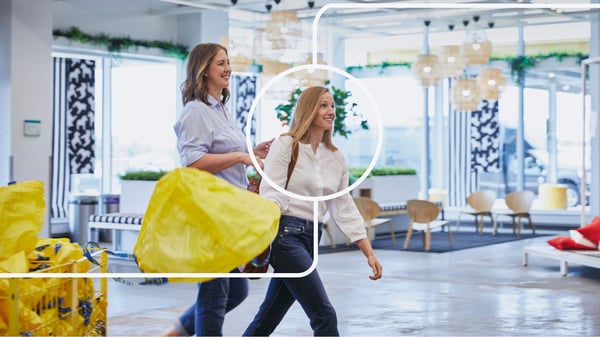 two women walking in IKEA